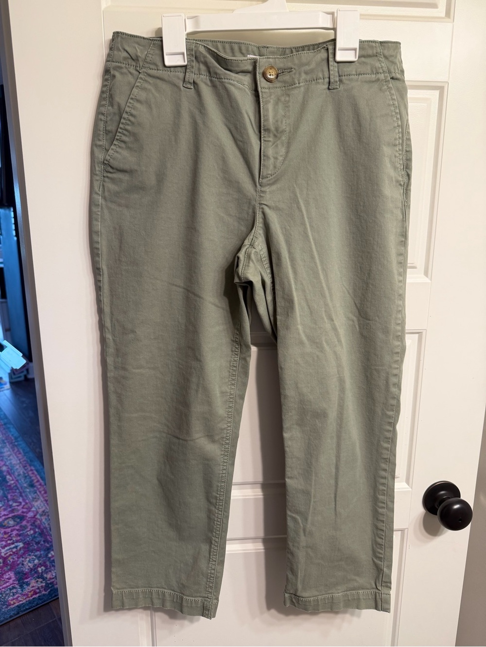 LOFT Sage Green Monroe Slim Chino Pants